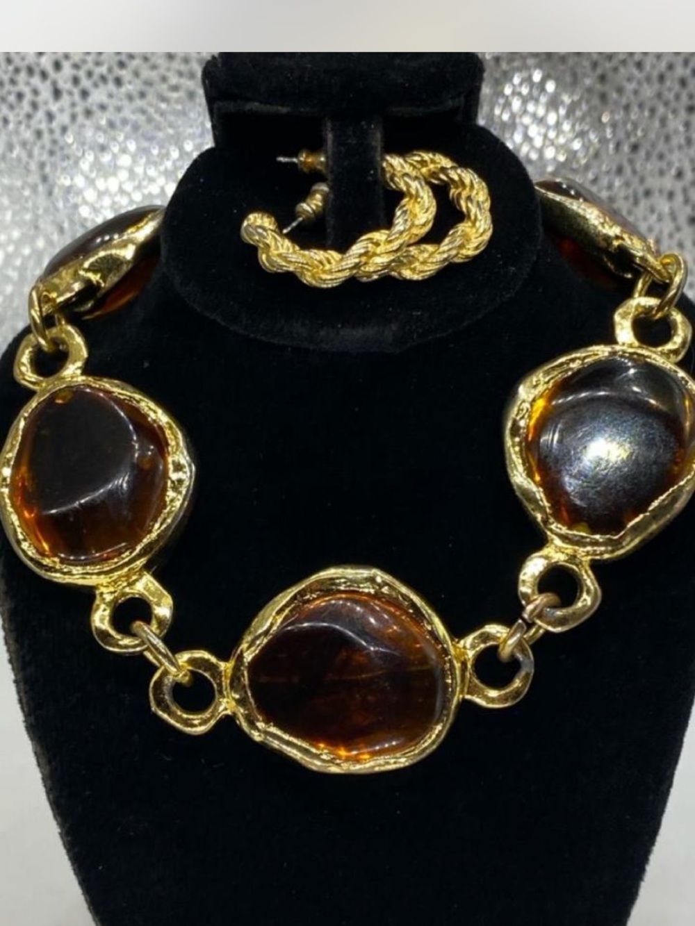 Amber ^^^ Statement Stone Necklace / Earrings  *^* Southwestern ***